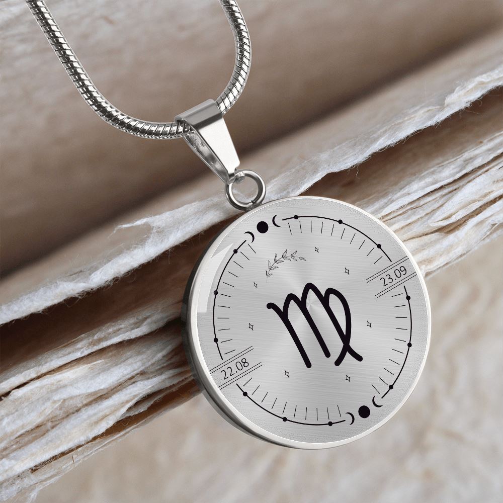 Circle Virgo Zodiac Necklace Jewelry