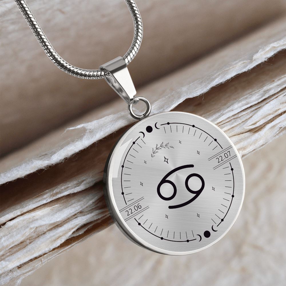 Circle Cancer Zodiac Necklace Jewelry