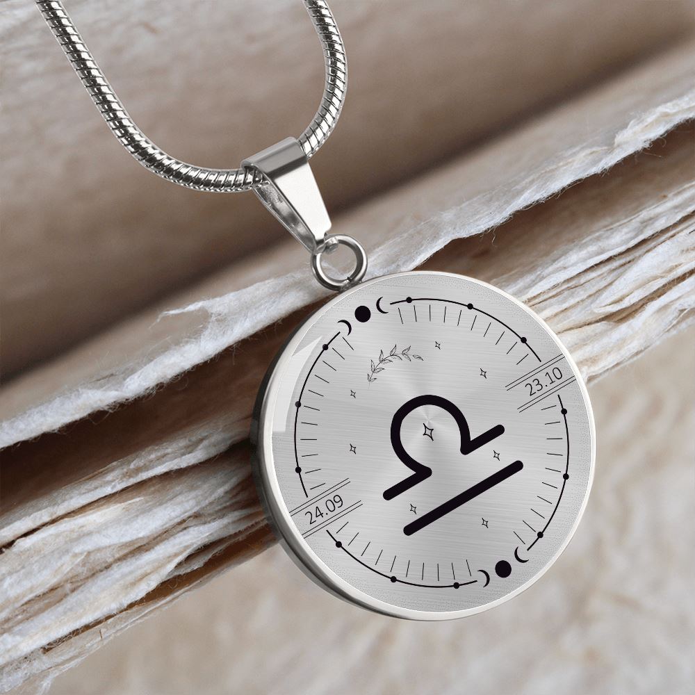 Circle Libra Zodiac Necklace Jewelry