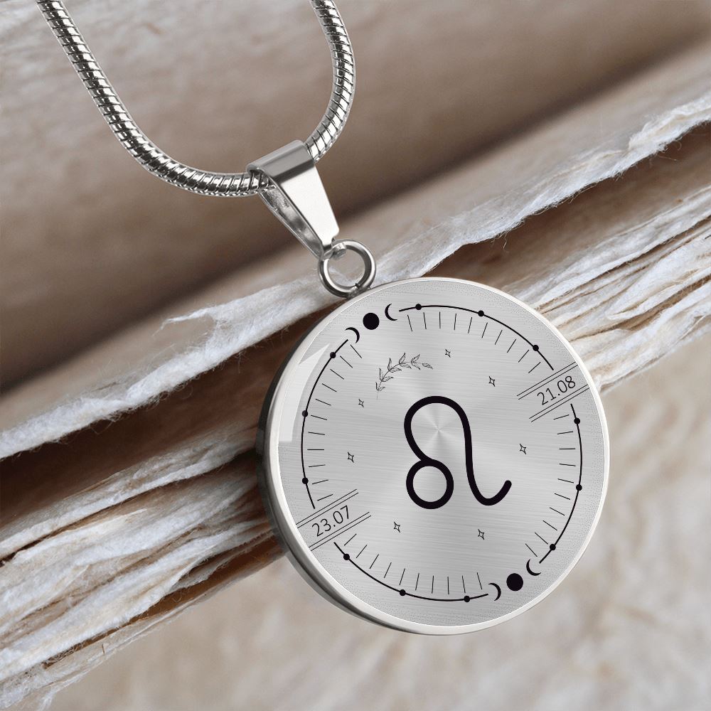 Circle Leo Zodiac Necklace Jewelry