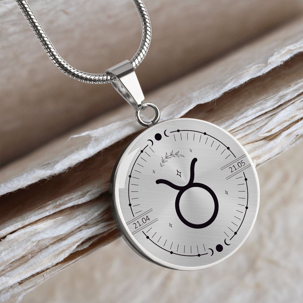 Circle Taurus Zodiac Necklace Jewelry