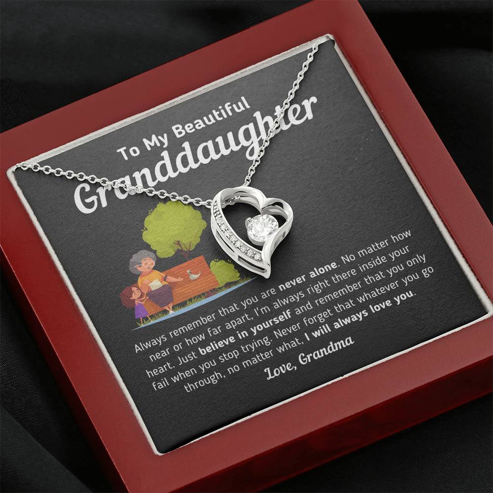 "To My Beautiful Granddaughter - I Will Always Love You" Necklace Jewelry