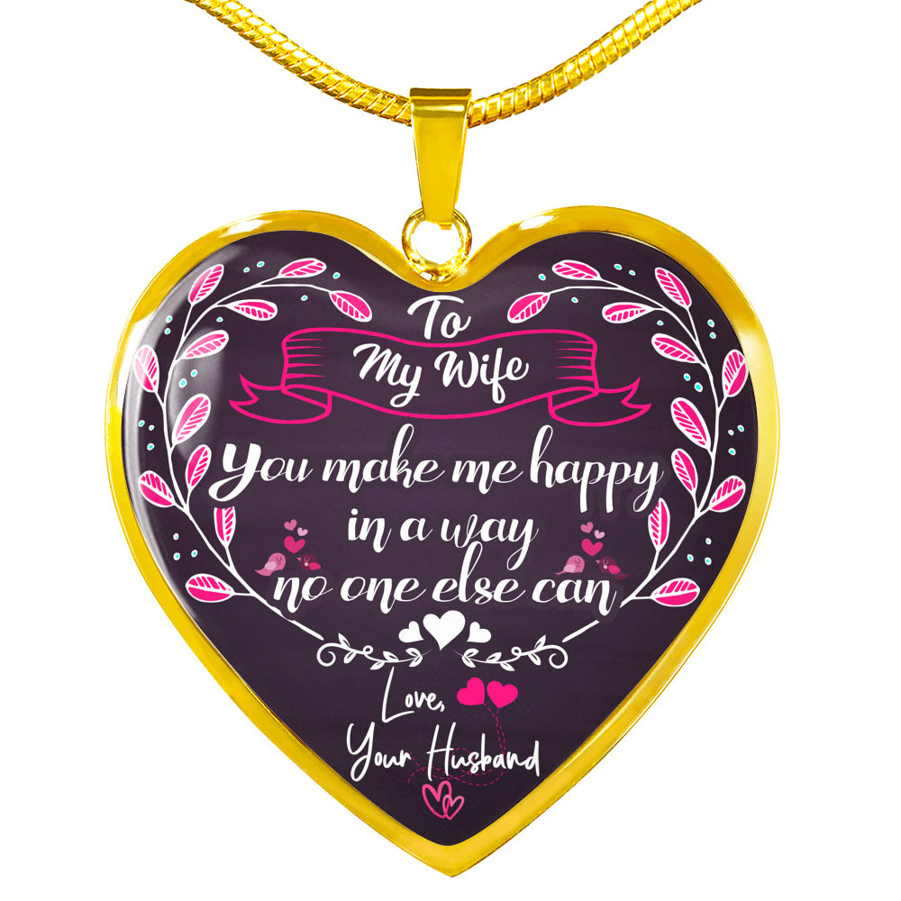 Custom Crafted "To My Wife" Necklace Gift For Wife Jewelry Luxury Necklace (Gold) No