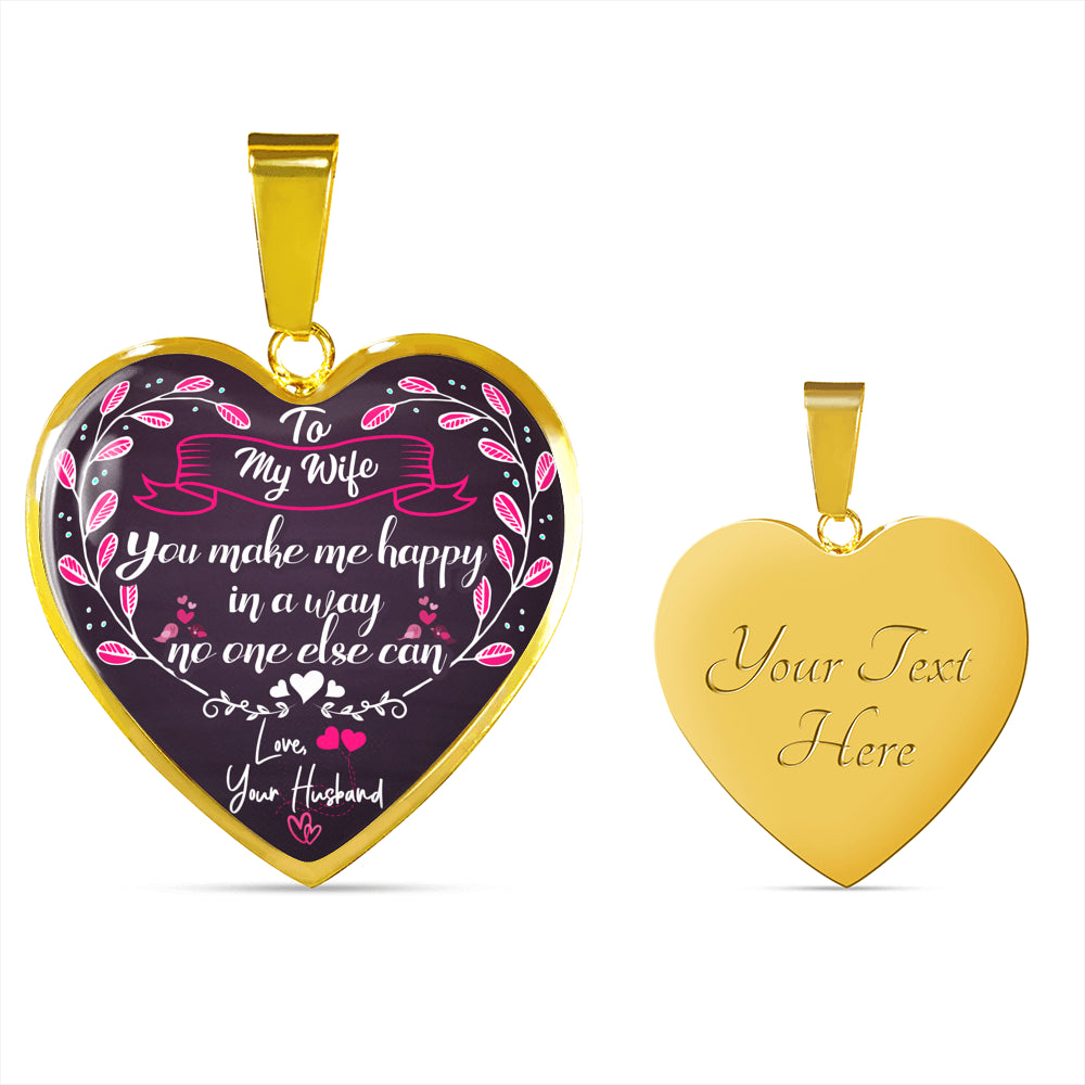 Custom Crafted "To My Wife" Necklace Gift For Wife Jewelry Luxury Necklace (Gold) Yes