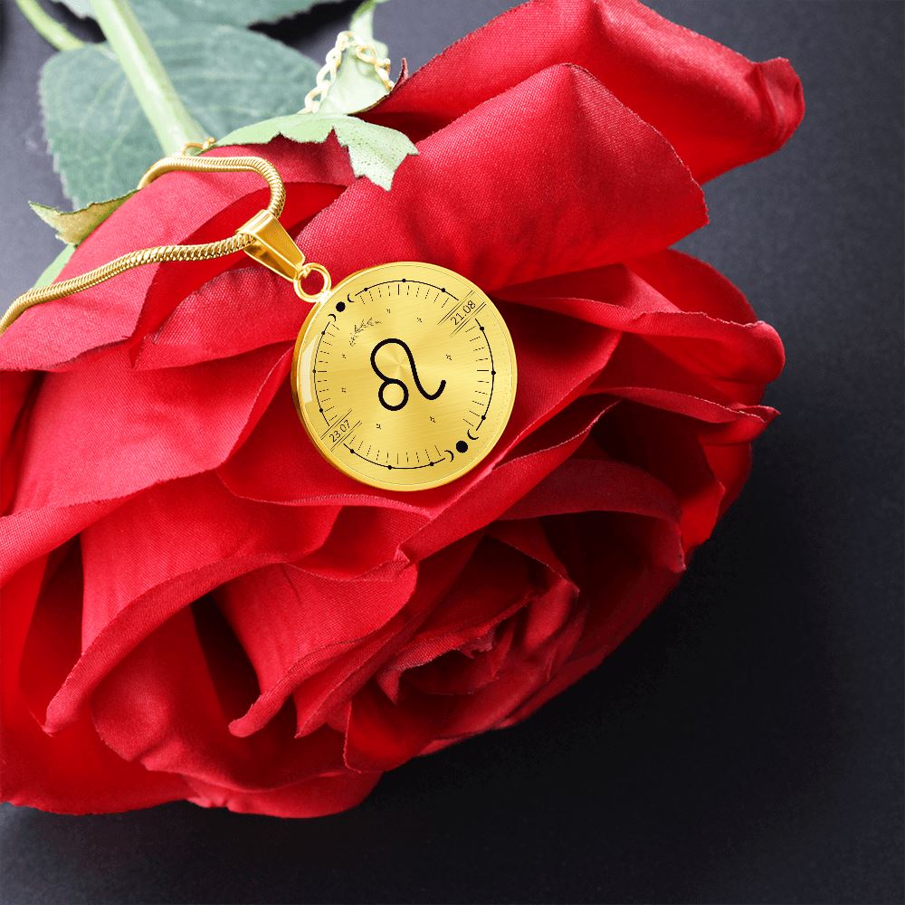 Circle Leo Zodiac Necklace Jewelry Luxury Necklace (Gold) No