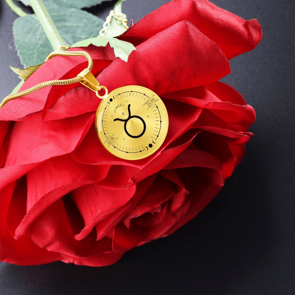 Circle Taurus Zodiac Necklace Jewelry Luxury Necklace (Gold) No