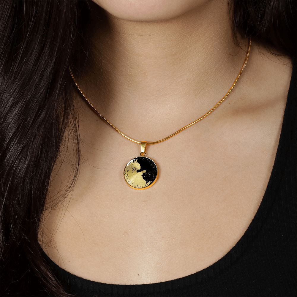 Adorable Yin Yang Cat Necklace Jewelry