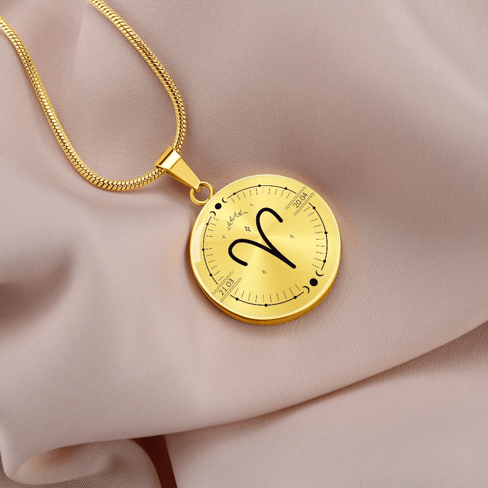 Circle Aries Zodiac Necklace Jewelry