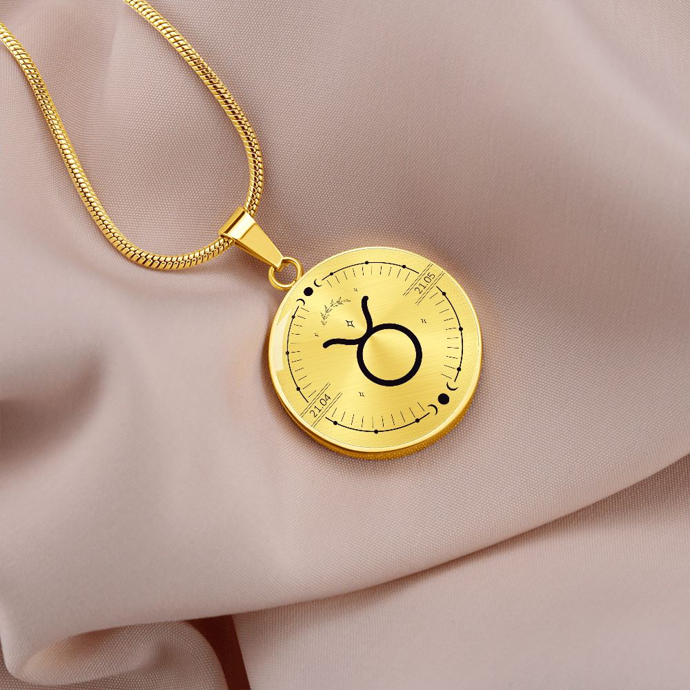Circle Taurus Zodiac Necklace Jewelry