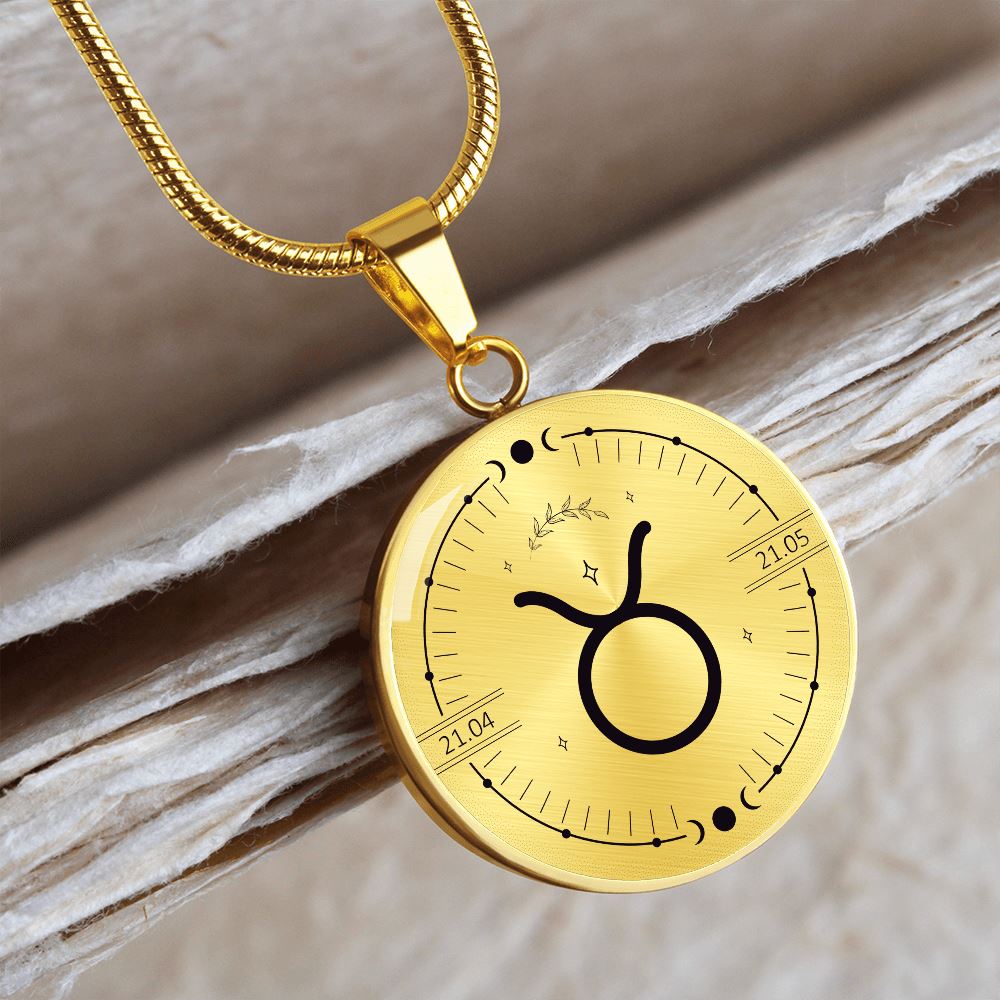 Circle Taurus Zodiac Necklace Jewelry