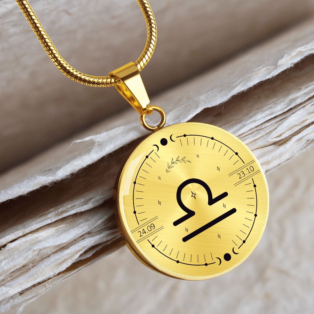 Circle Libra Zodiac Necklace Jewelry