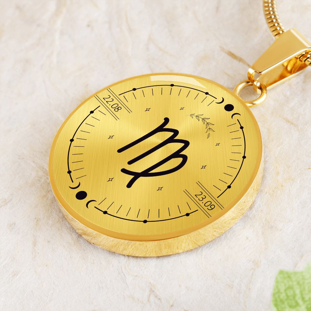 Circle Virgo Zodiac Necklace Jewelry