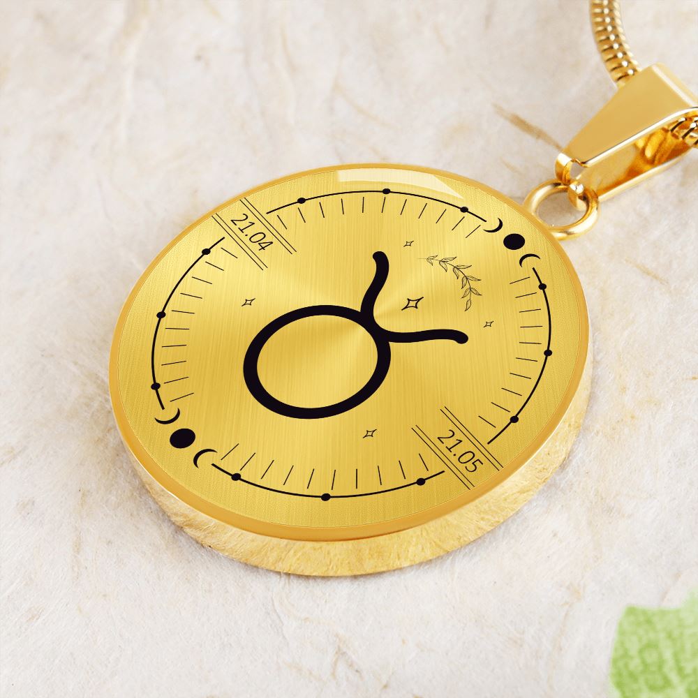 Circle Taurus Zodiac Necklace Jewelry