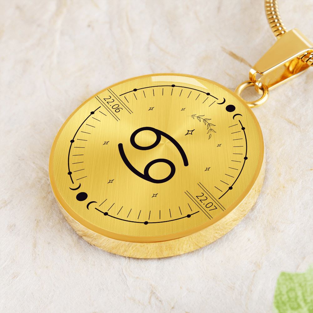 Circle Cancer Zodiac Necklace Jewelry