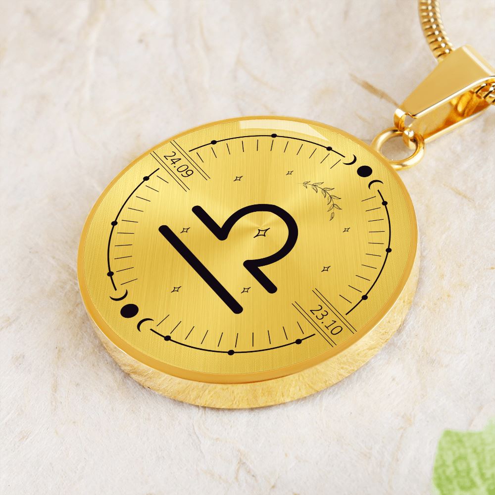 Circle Libra Zodiac Necklace Jewelry