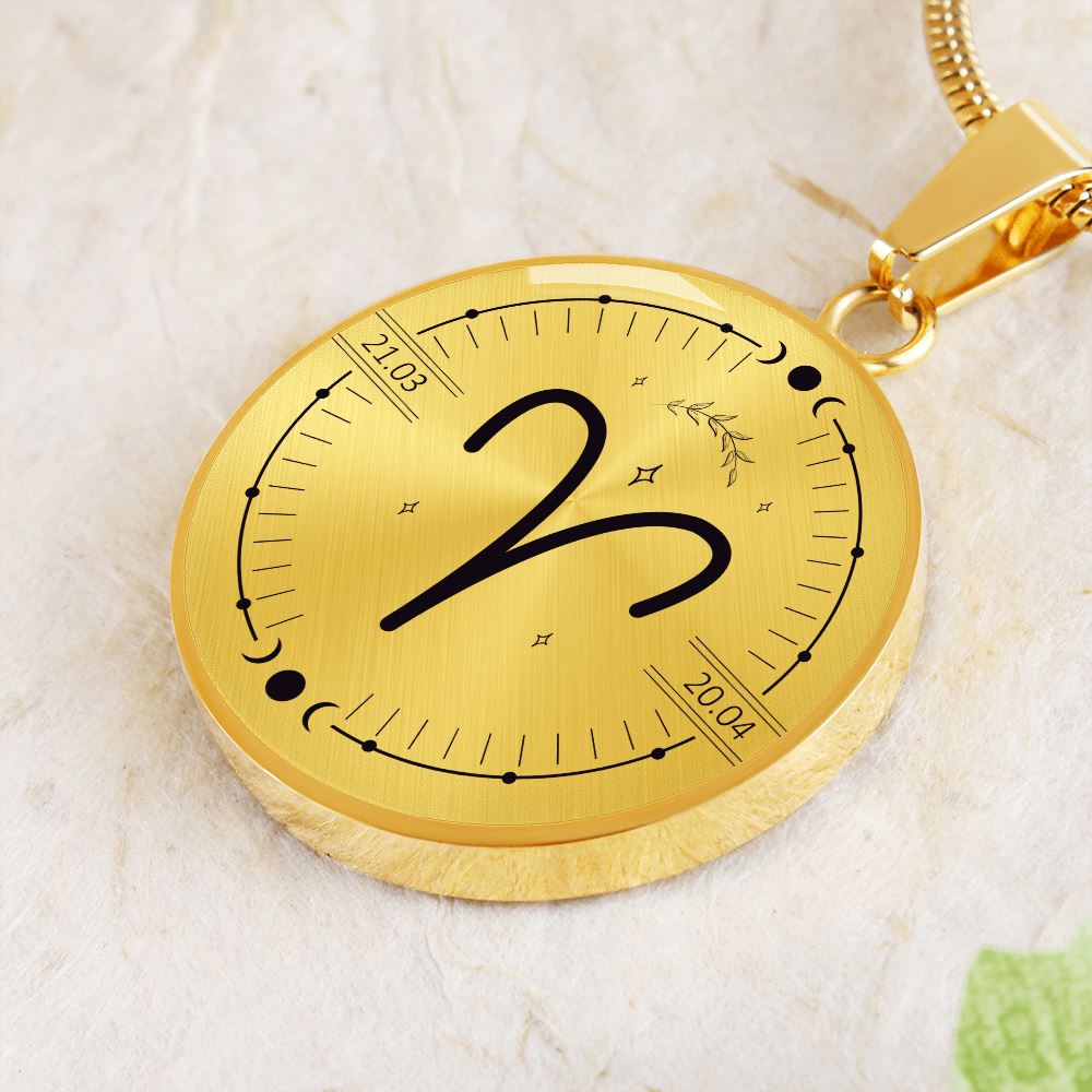 Circle Aries Zodiac Necklace Jewelry