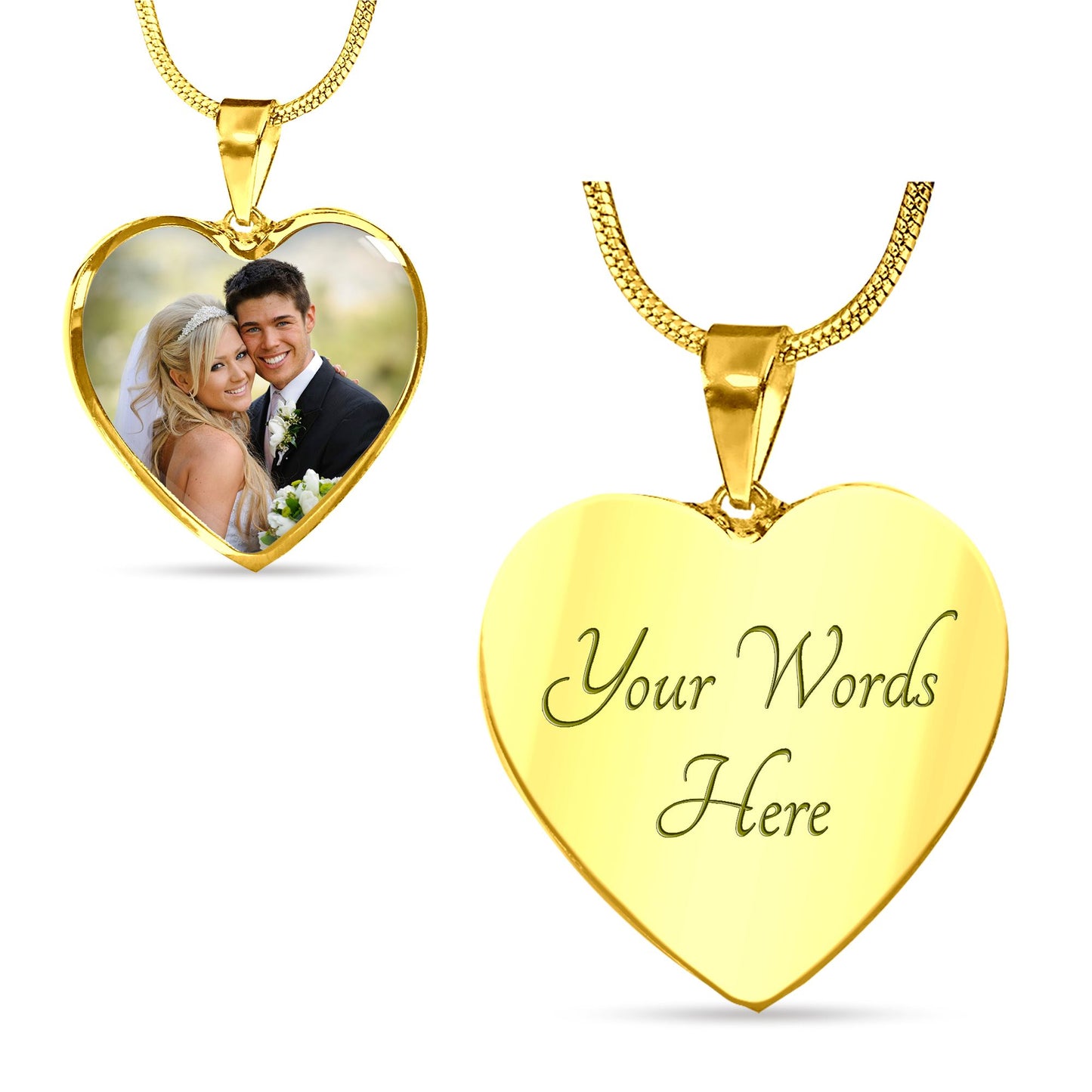 Custom Crafted Heart Shaped Wedding Or Engagement Necklace Jewelry