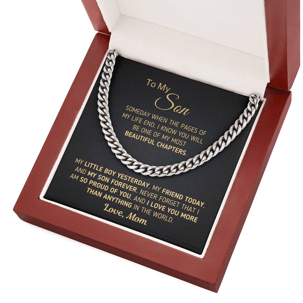 Gift for Son - "Beautiful Chapters" Chain Necklace Jewelry