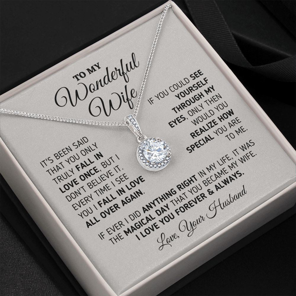 Gift for Wife "Every Time I See You" Necklace Jewelry Two-Toned Gift Box