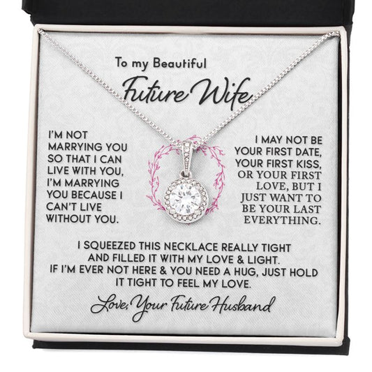 Gift for Future Wife "I Can't Live Without You" Necklace Jewelry 