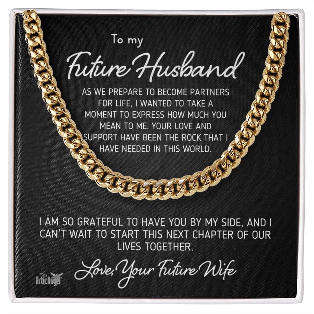 Gift For Future Husband "As We Prepare To Become Partners In Life" Necklace Jewelry 14K Yellow Gold Finish Two Toned Box