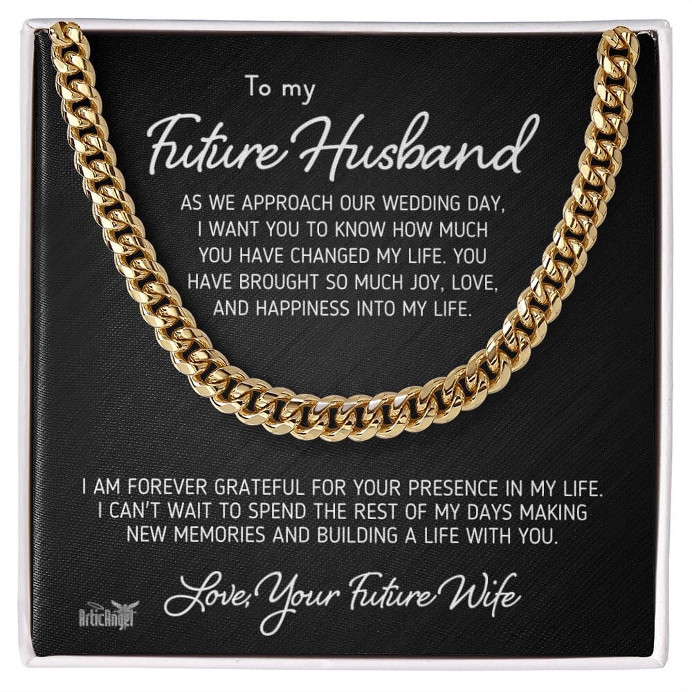 Gift For Future Husband "As We Approach Our Wedding Day" Necklace Jewelry 14K Yellow Gold Finish Two Toned Box