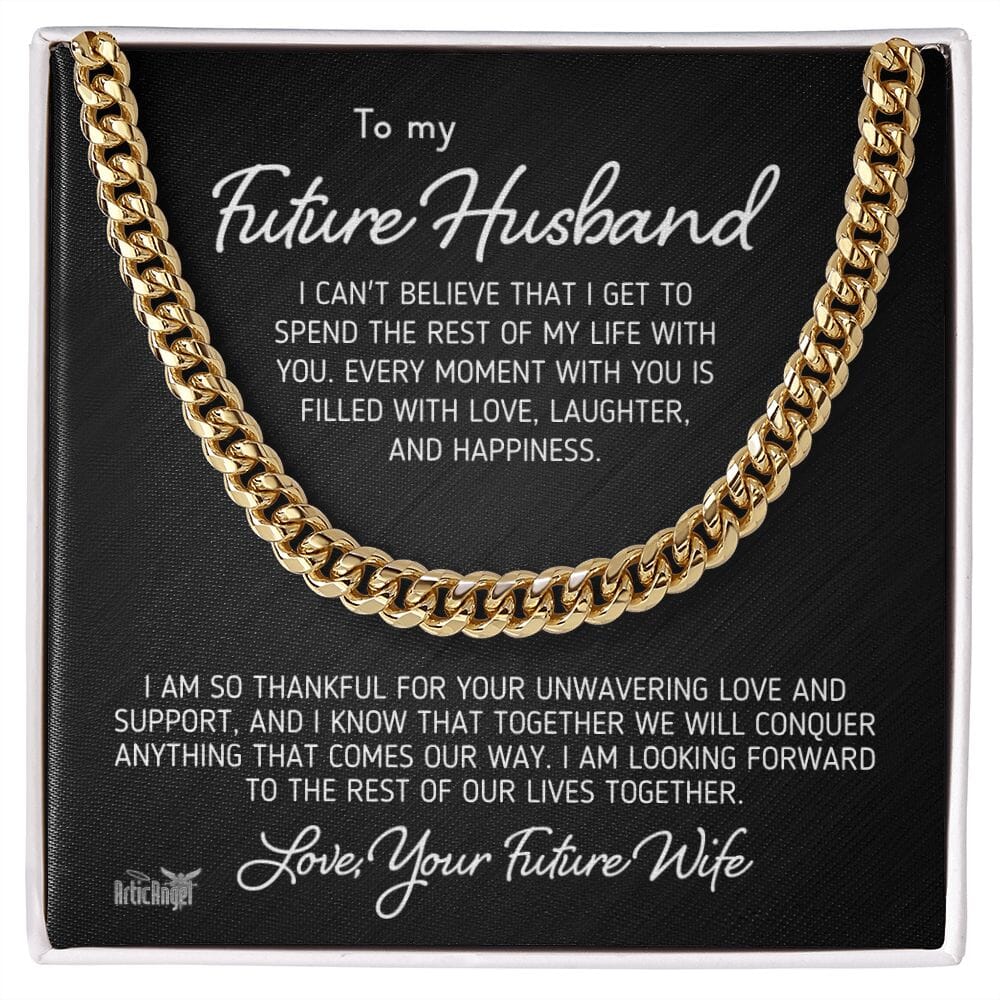 Gift For Future Husband "I Can't Believe I Get To Spend The Rest Of My Life With You" Necklace Jewelry 14K Yellow Gold Finish Two Toned Box