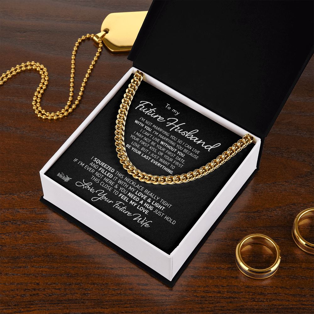 Gift for Future Husband "I Can't Live Without You" Necklace Jewelry