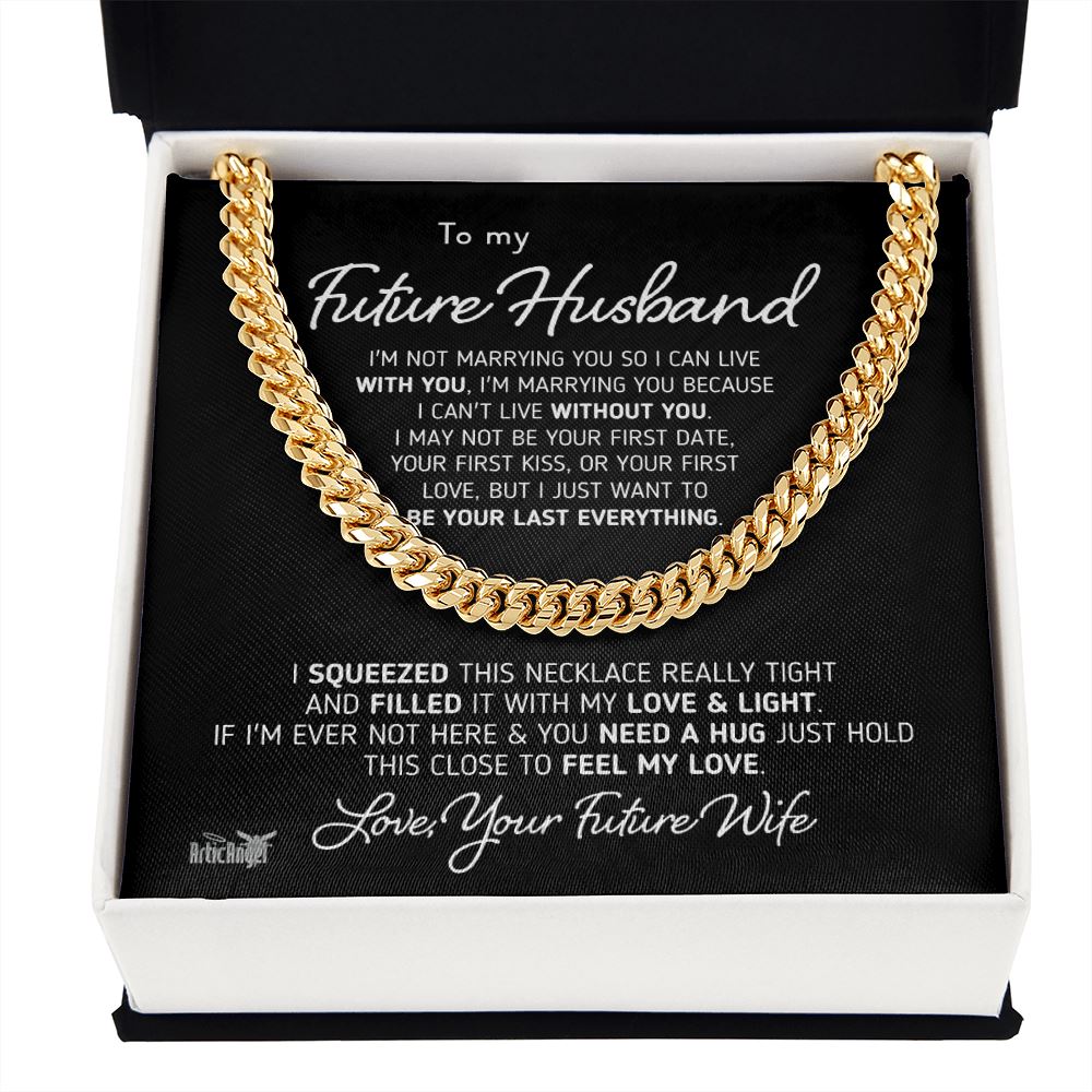 Gift for Future Husband "I Can't Live Without You" Necklace Jewelry
