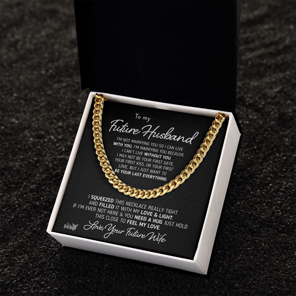 Gift for Future Husband "I Can't Live Without You" Necklace Jewelry