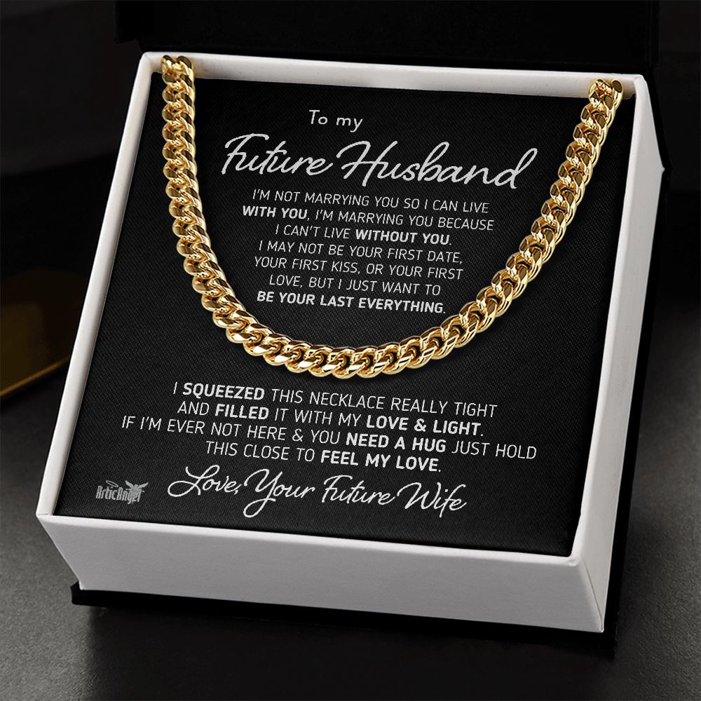 Gift for Future Husband "I Can't Live Without You" Necklace Jewelry