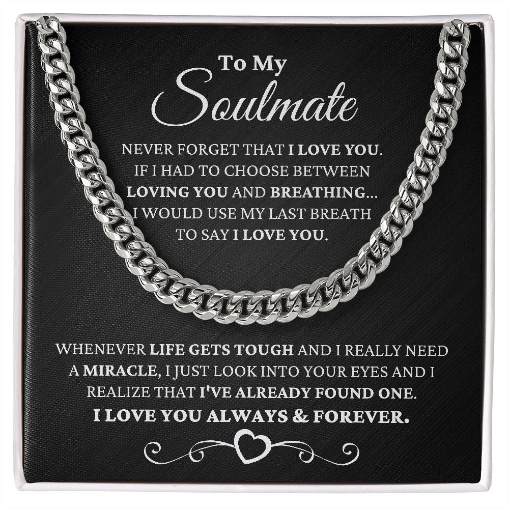 Unique Gift for Soulmate "I Just Look Into Your Eyes" Necklace For Him Jewelry