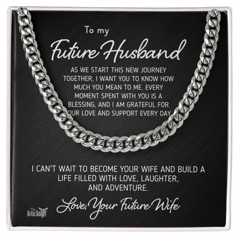 Gift For Future Husband "As We Start Our Journey Together" Necklace Jewelry Stainless Steel Two Toned Box