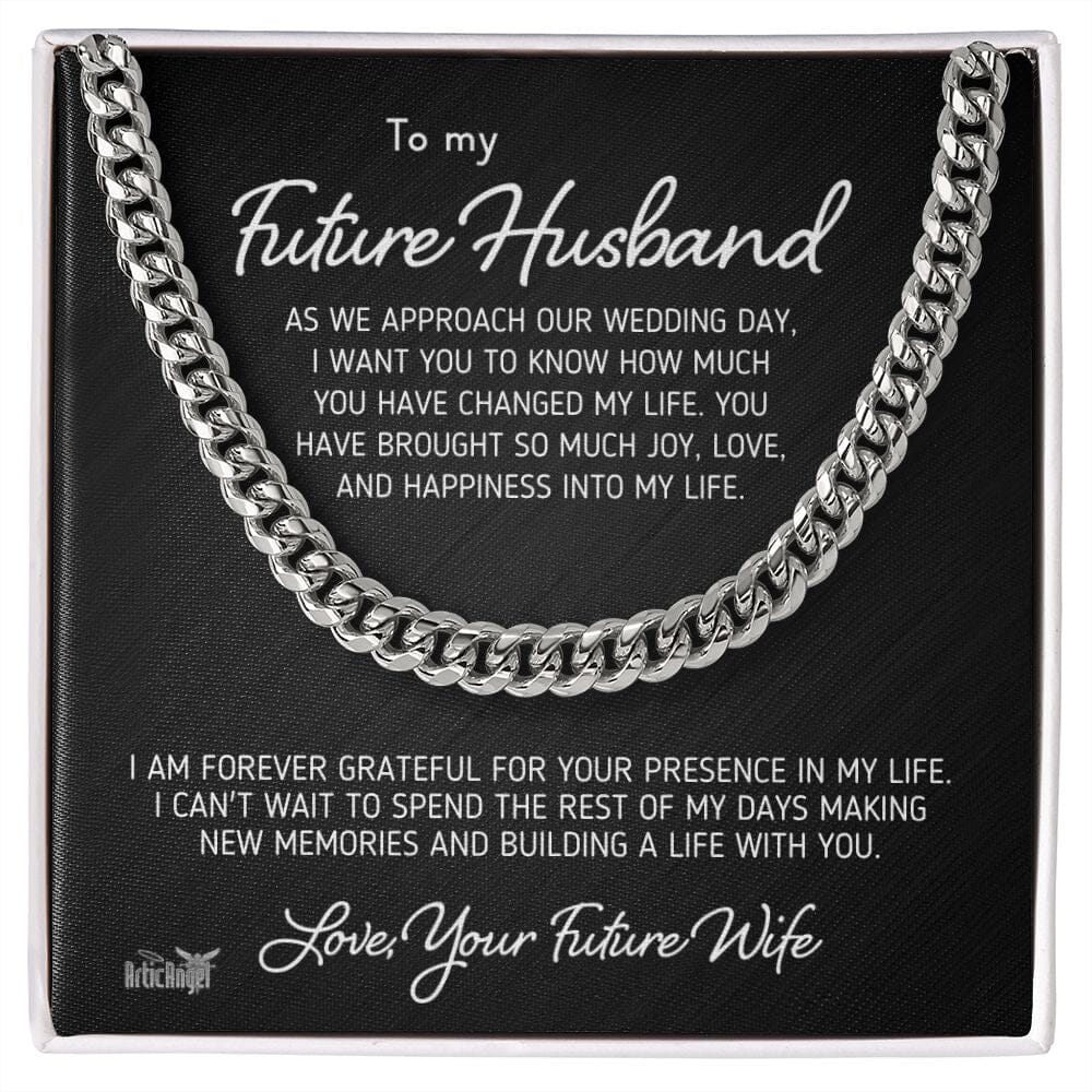 Gift For Future Husband "As We Approach Our Wedding Day" Necklace Jewelry Stainless Steel Two Toned Box