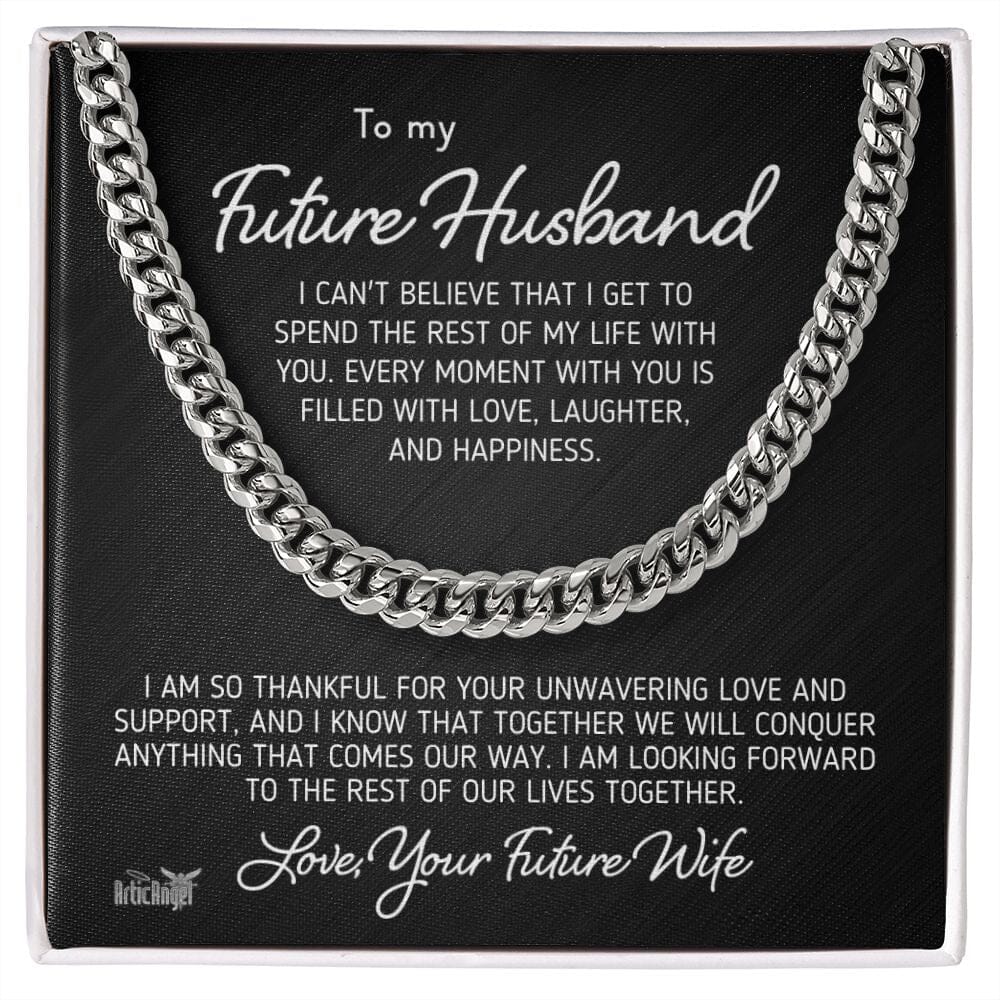 Gift For Future Husband "I Can't Believe I Get To Spend The Rest Of My Life With You" Necklace Jewelry Stainless Steel Two Toned Box