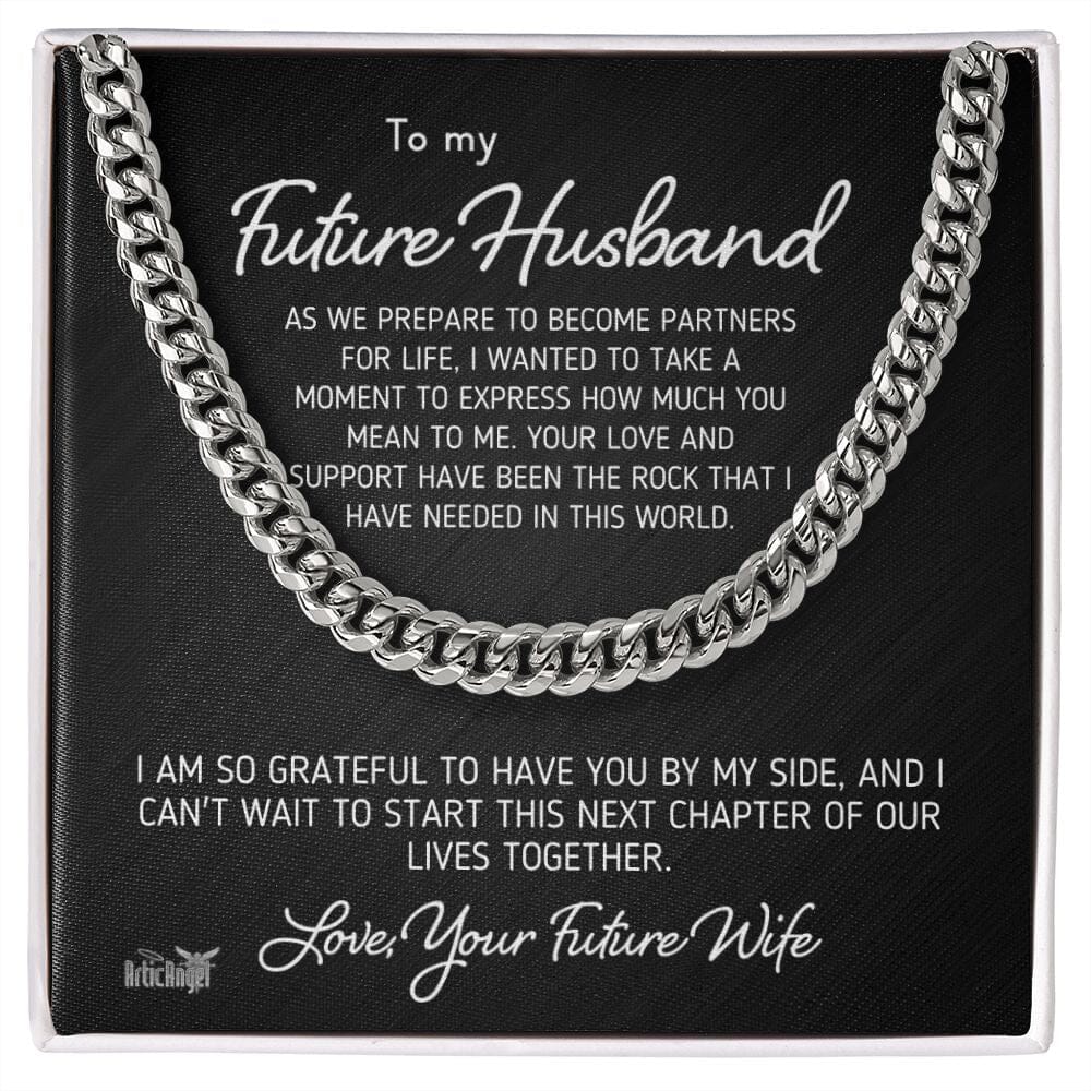 Gift For Future Husband "As We Prepare To Become Partners In Life" Necklace Jewelry Stainless Steel Two Toned Box