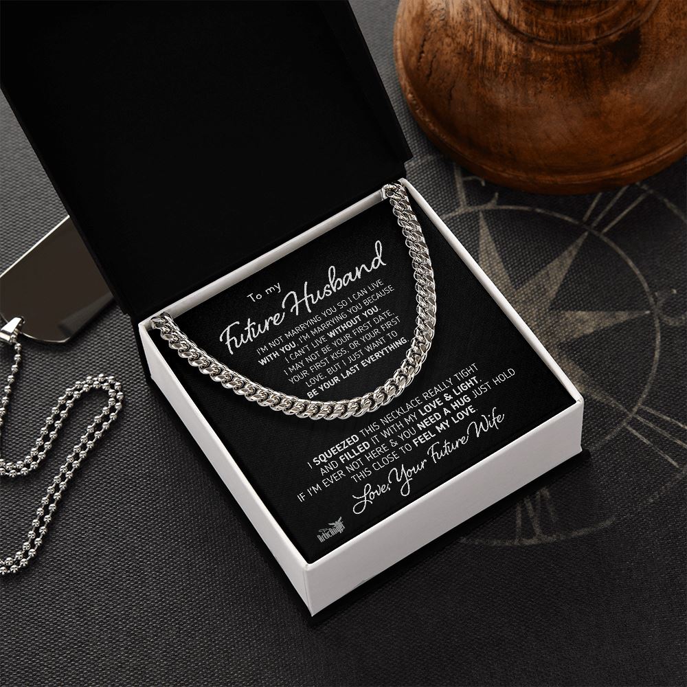 Gift for Future Husband "I Can't Live Without You" Necklace Jewelry