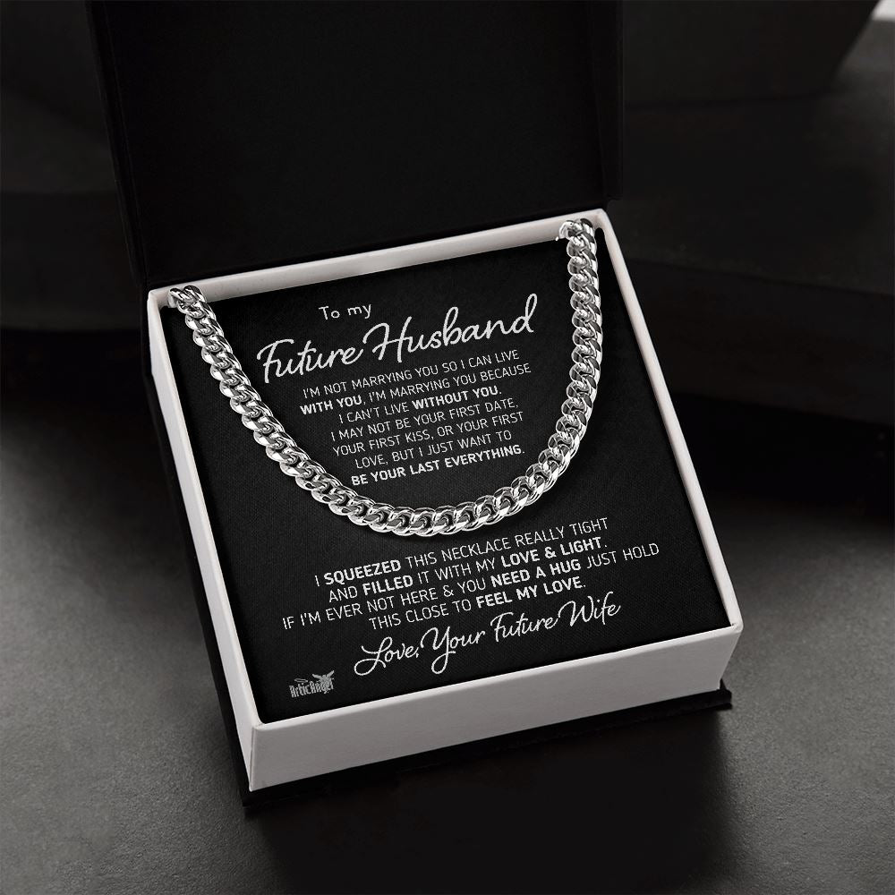 Gift for Future Husband "I Can't Live Without You" Necklace Jewelry