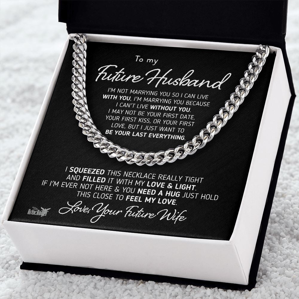 Gift for Future Husband "I Can't Live Without You" Necklace Jewelry