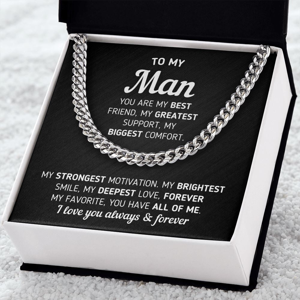 To My Man "You Are My Best Friend" Necklace Jewelry
