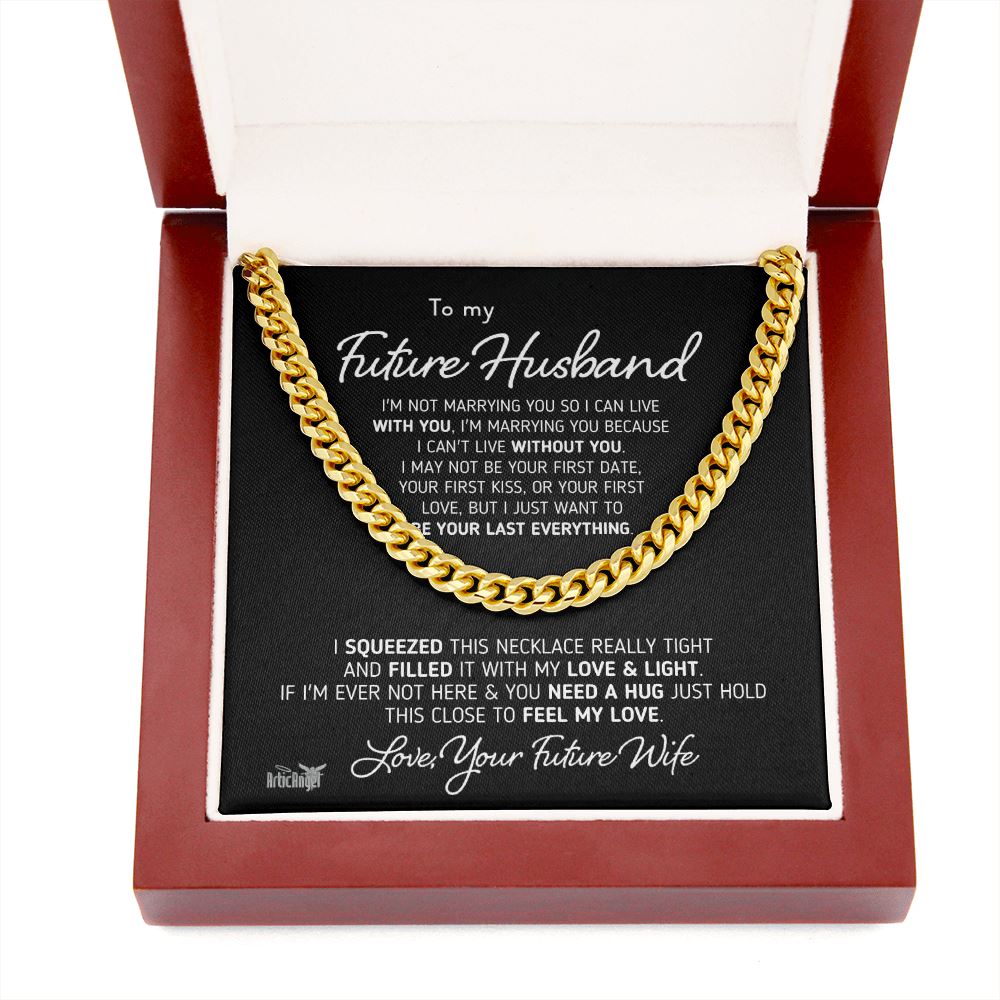 Gift for Future Husband "I Can't Live Without You" Necklace Jewelry