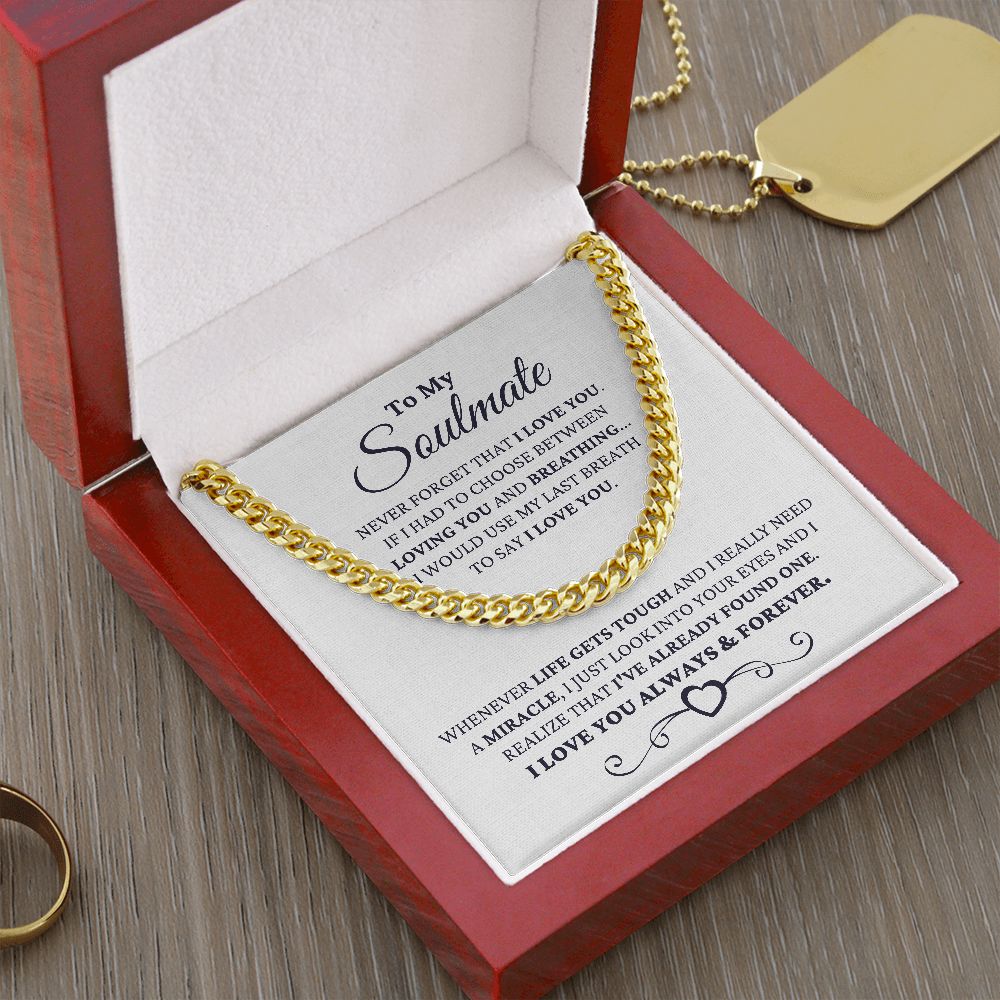 Gift for Soulmate "I Just Look Into Your Eyes" Necklace For Him Jewelry