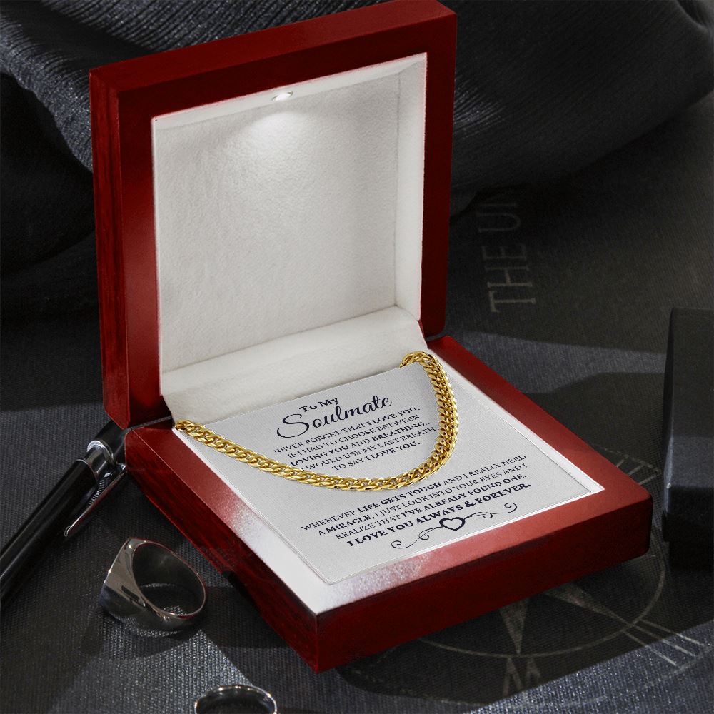 Gift for Soulmate "I Just Look Into Your Eyes" Necklace For Him Jewelry