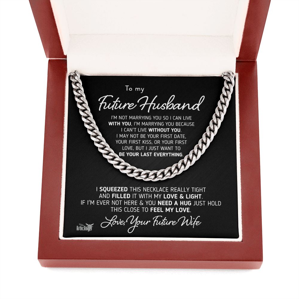 Gift for Future Husband "I Can't Live Without You" Necklace Jewelry