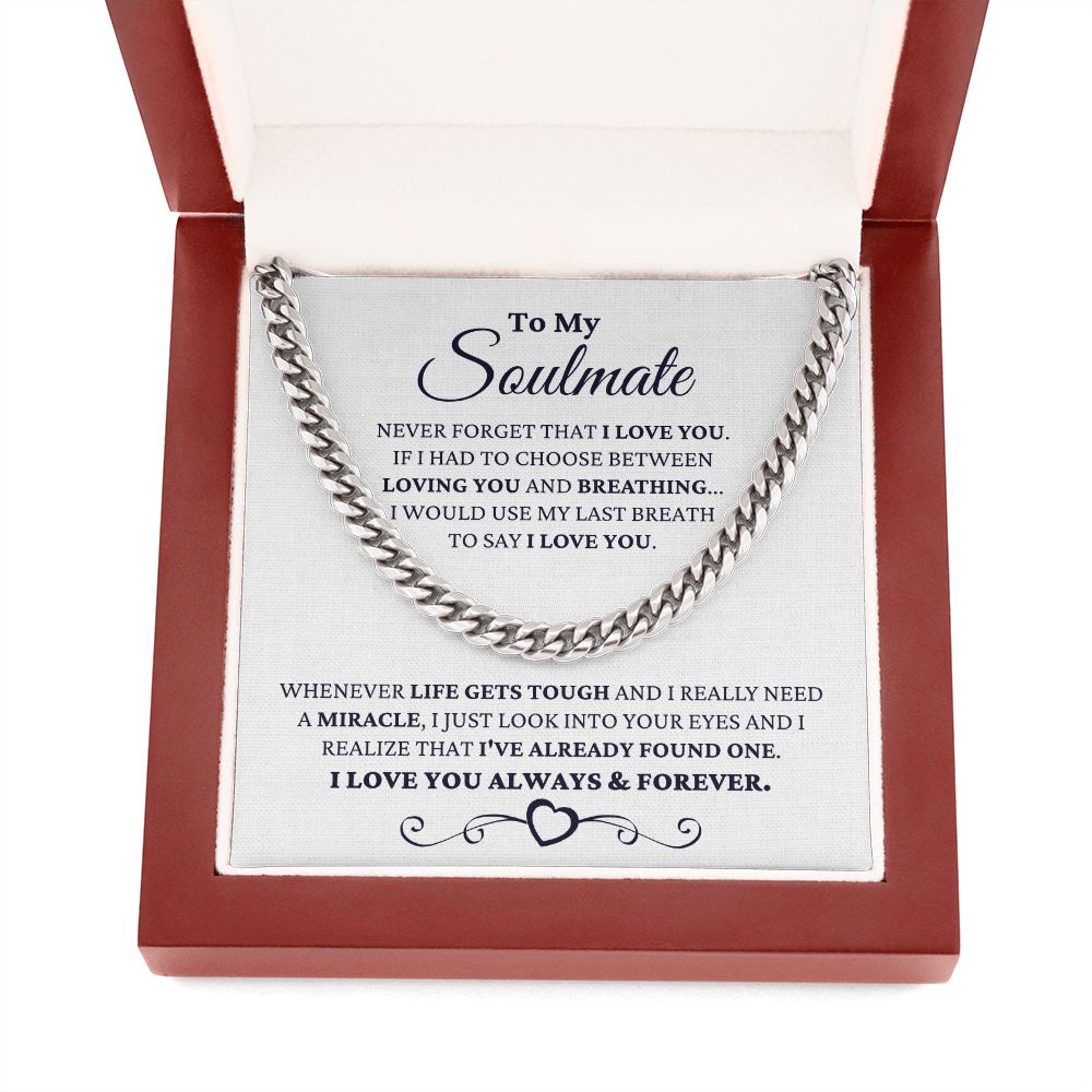Gift for Soulmate "I Just Look Into Your Eyes" Necklace For Him Jewelry
