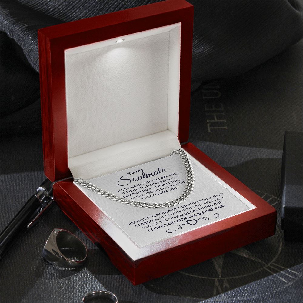 Gift for Soulmate "I Just Look Into Your Eyes" Necklace For Him Jewelry