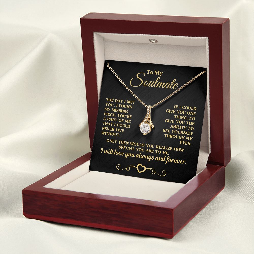 Gift for Soulmate "My Missing Piece" Gold Necklace Jewelry
