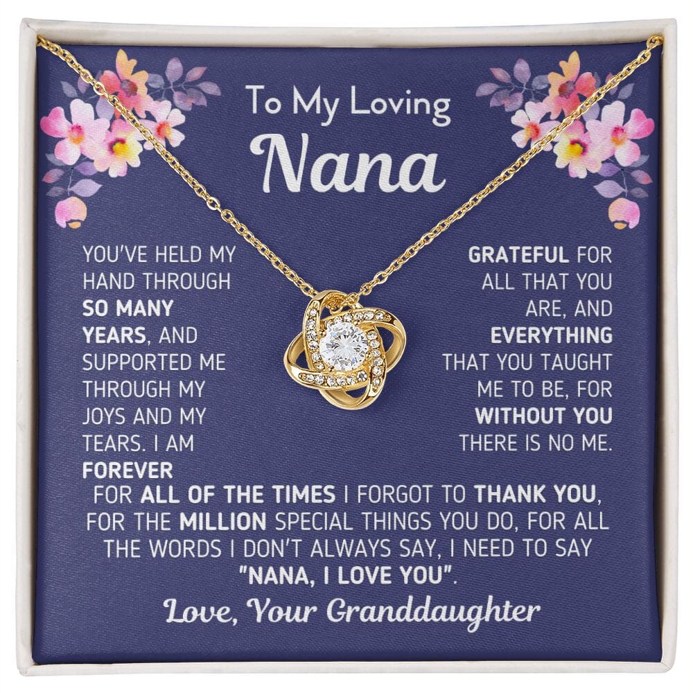 Gift for Nana From Granddaughter "Without You There Is No Me" Necklace Jewelry 18K Yellow Gold Finish Two-Toned Gift Box