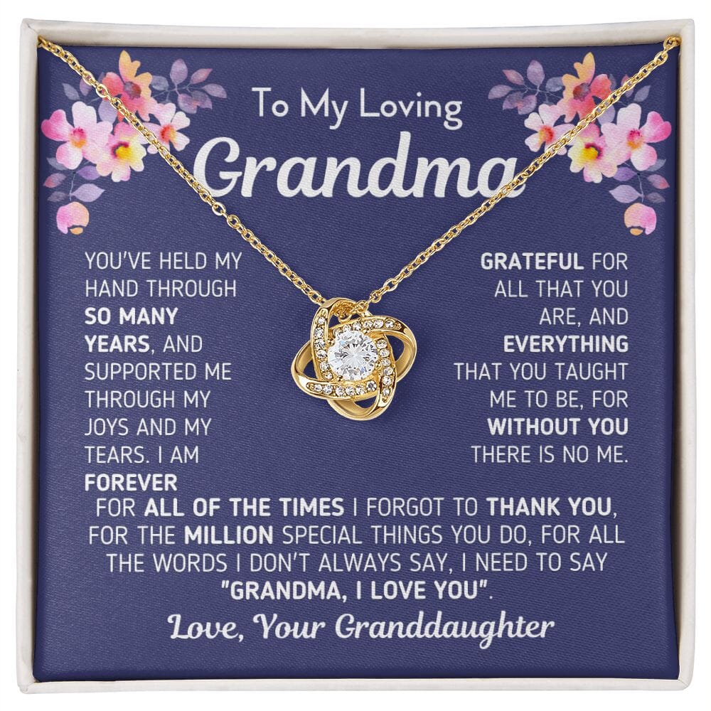 Gift for Grandma From Granddaughter "Without You There Is No Me" Necklace Jewelry 18K Yellow Gold Finish Two-Toned Gift Box