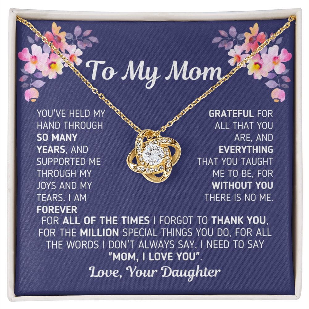Beautiful Gift for Mom From Daughter "Without You There Is No Me" Necklace Jewelry 18K Yellow Gold Finish Two-Toned Gift Box